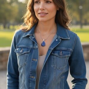 Indio Jewelry Lapis Lazuli Pendant Silver Snake Hypoallergenic Chain #7024